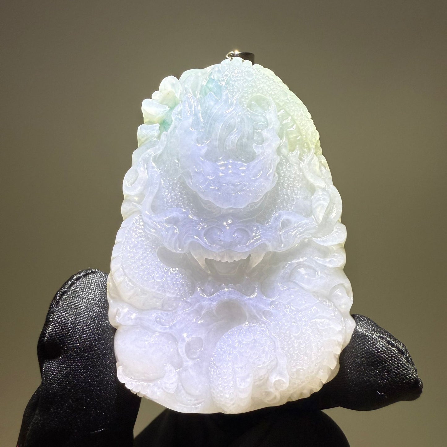 Jade Dragon Pendant Hand-Carved Chinese Jade 龙 Talisman for Power, Luck & Protection