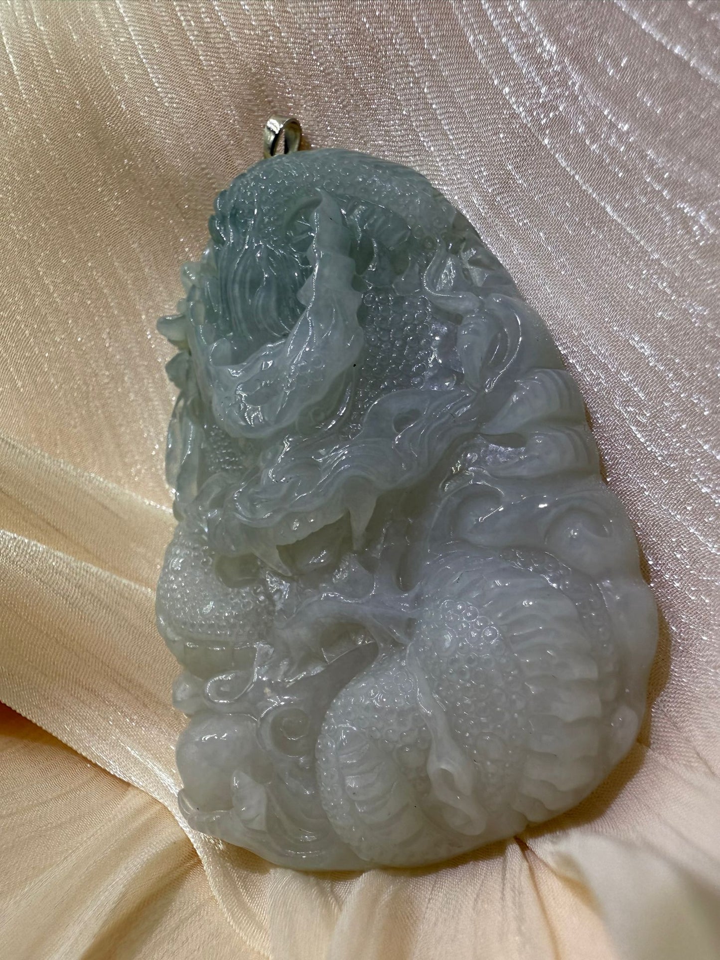 Jade Dragon Pendant Hand-Carved Chinese Jade 龙 Talisman for Power, Luck & Protection