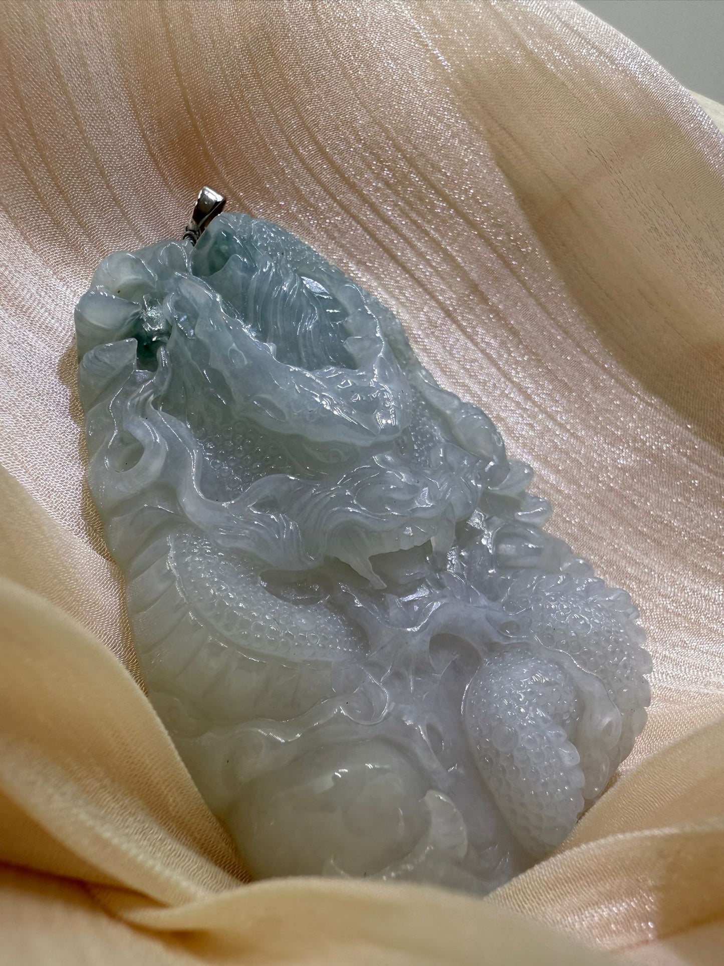 Jade Dragon Pendant Hand-Carved Chinese Jade 龙 Talisman for Power, Luck & Protection