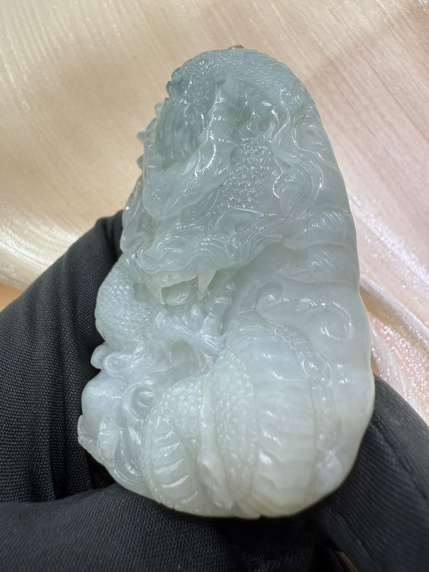 Jade Dragon Pendant Hand-Carved Chinese Jade 龙 Talisman for Power, Luck & Protection