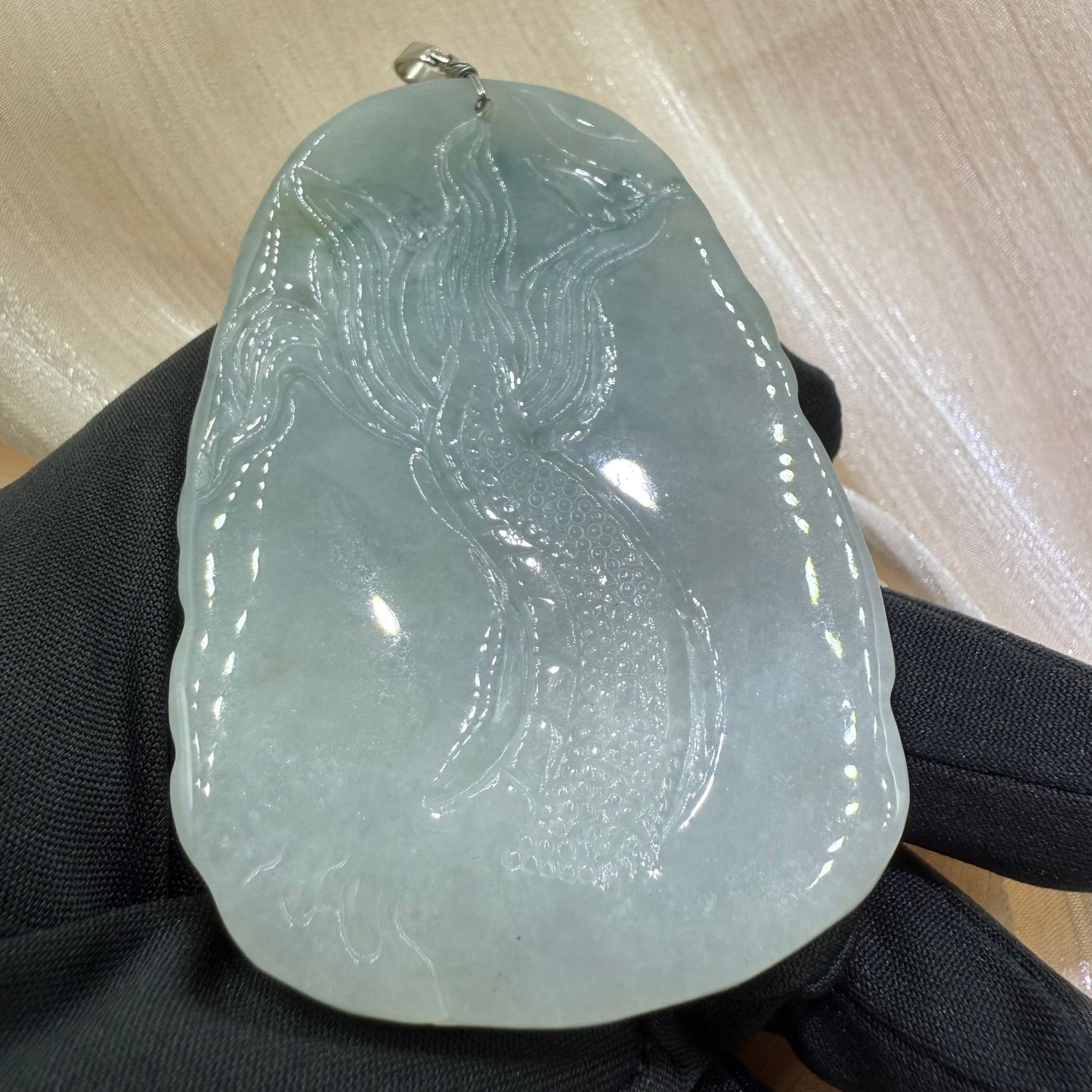 Jade Dragon Pendant Hand-Carved Chinese Jade 龙 Talisman for Power, Luck & Protection