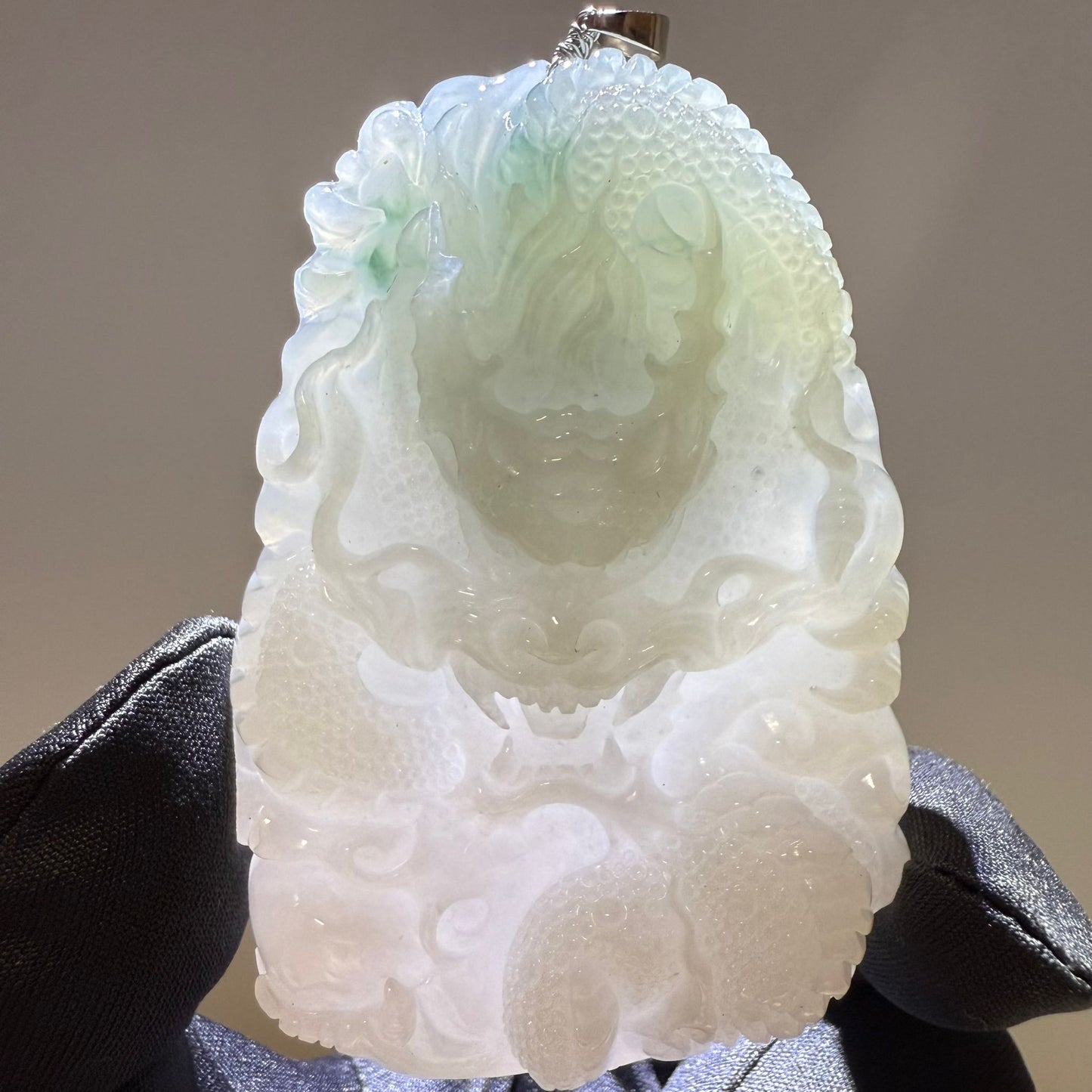 Jade Dragon Pendant Hand-Carved Chinese Jade 龙 Talisman for Power, Luck & Protection