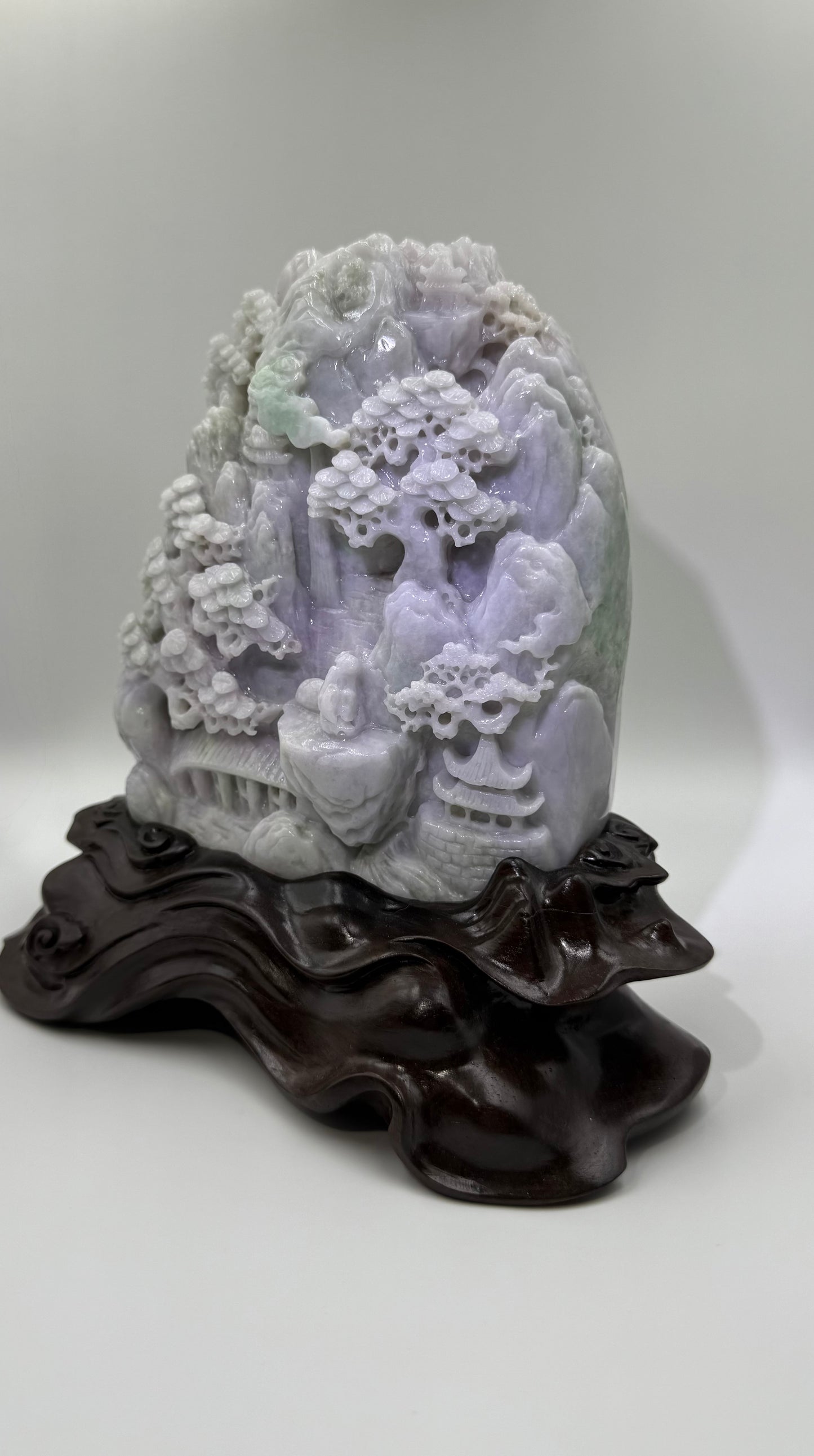 Jade Mountain Flowing Water Big Showcase Display - 翡翠玉高山流水 JM07