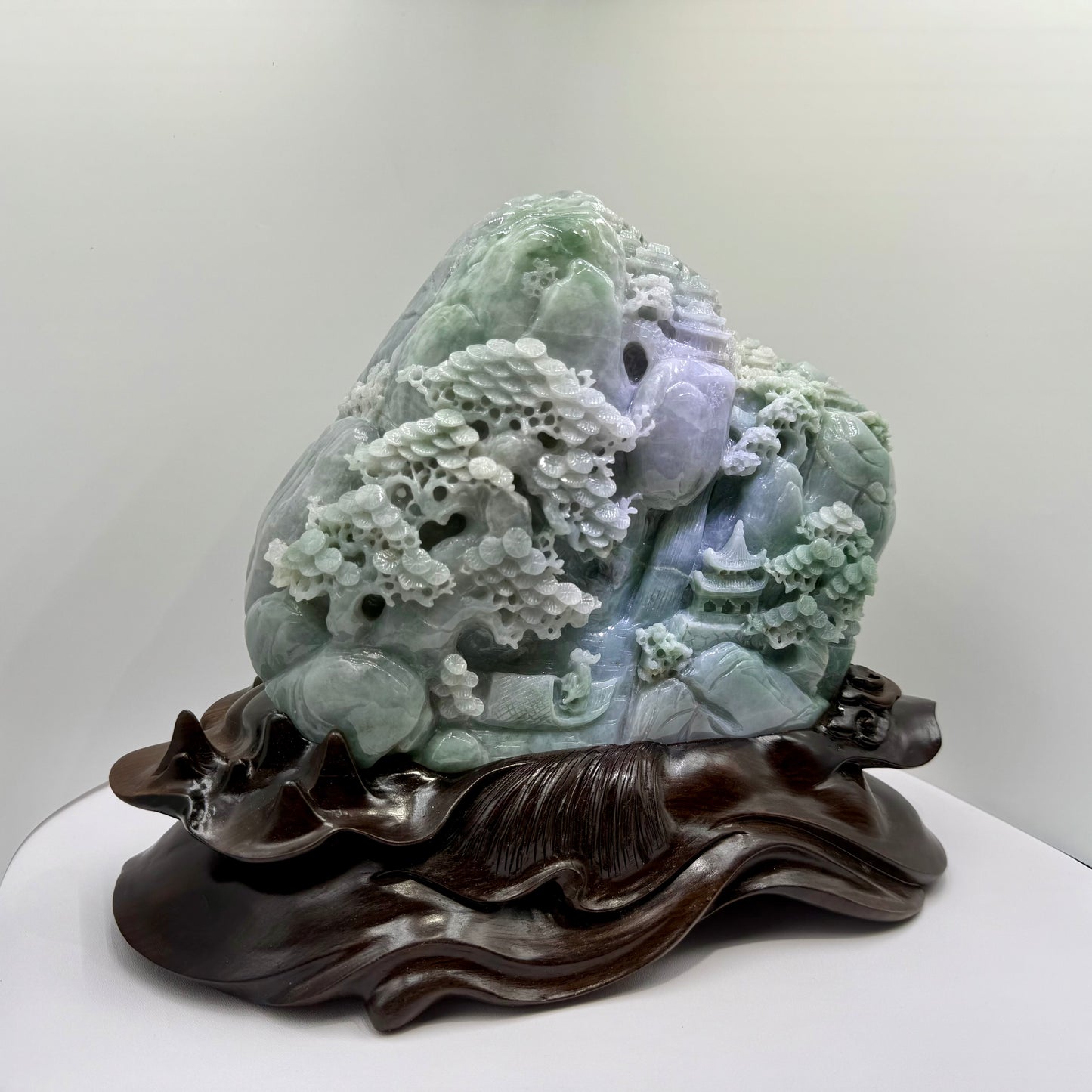 Jade High Mountain Flowing Water Big Showcase Display - 翡翠玉高山流水 (JM09)