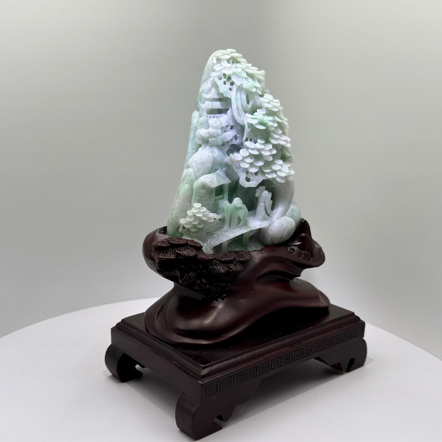 Jade Green Mountain Display Type A Jadeite 翡翠玉山水画A货 - JM03
