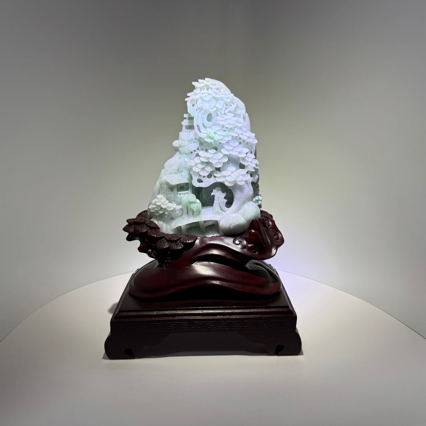 Jade Green Mountain Display Type A Jadeite 翡翠玉山水画A货 - JM03