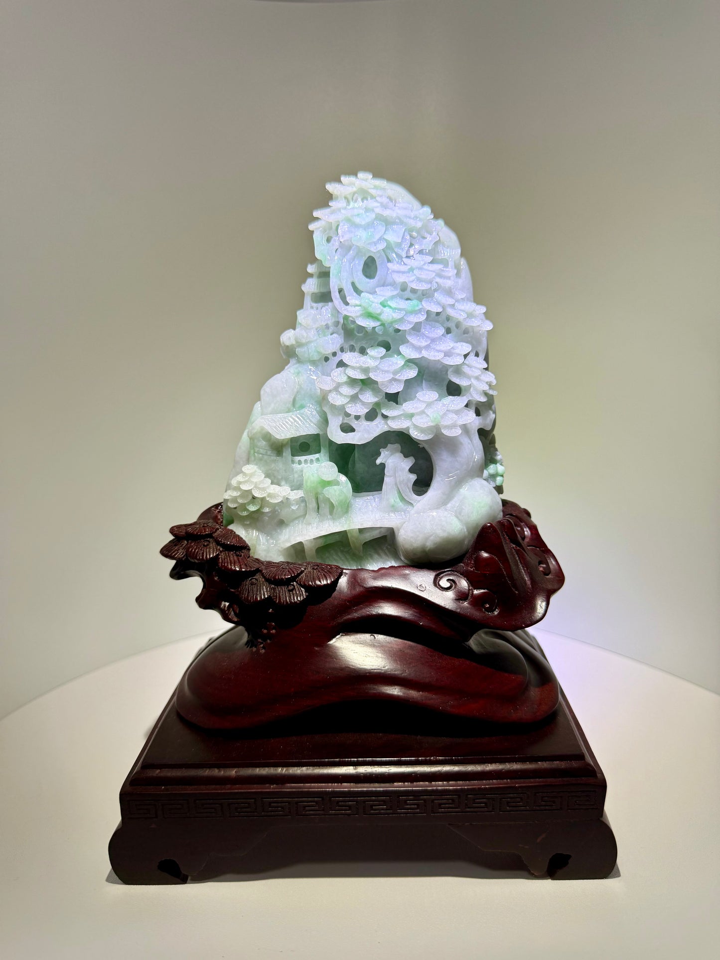 Jade Green Mountain Display Type A Jadeite 翡翠玉山水画A货 - JM03