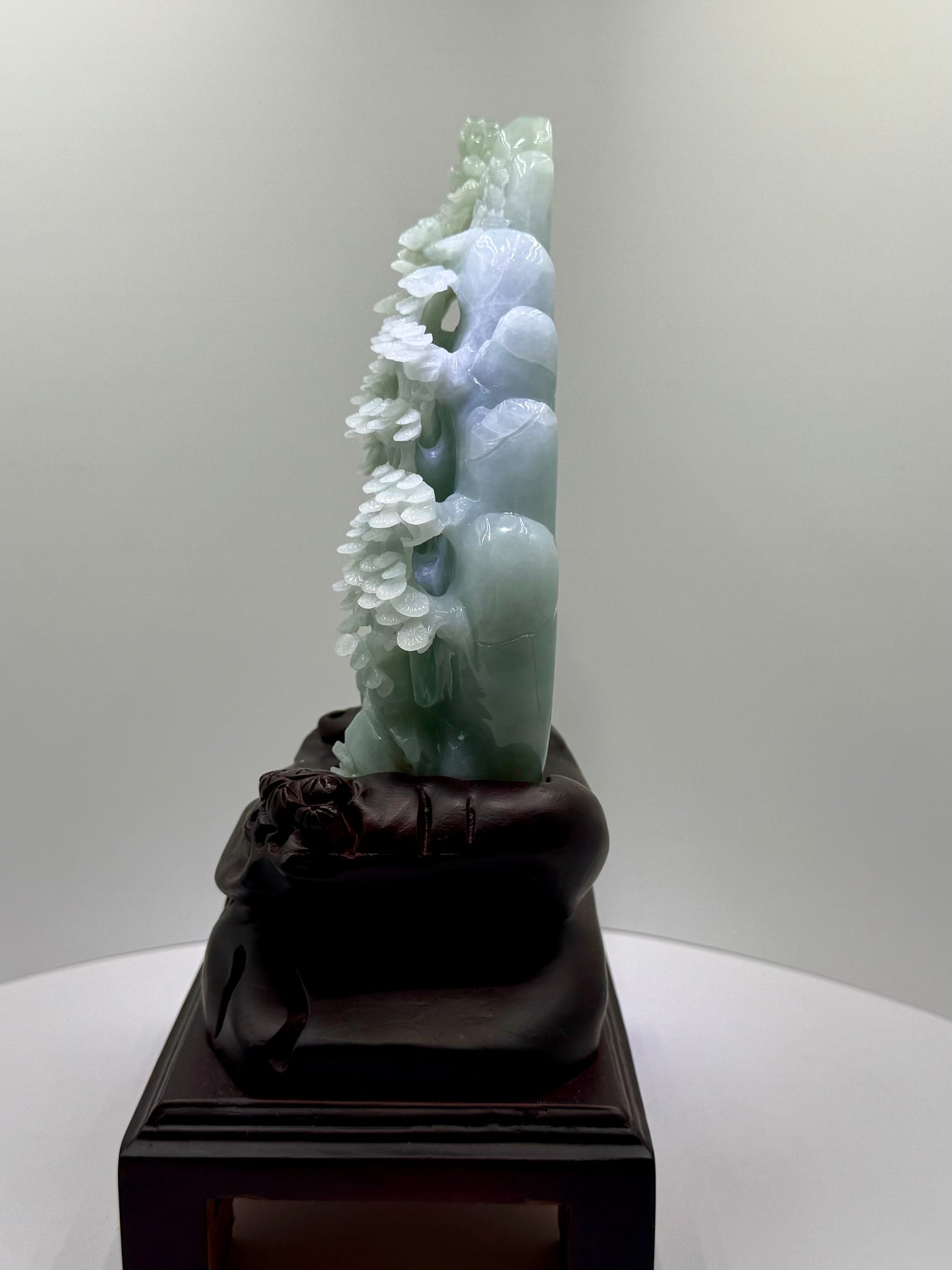 Jade Blueish/Green Mountain Display Type A Jadeite 翡翠玉山水画 A 货 - JM04