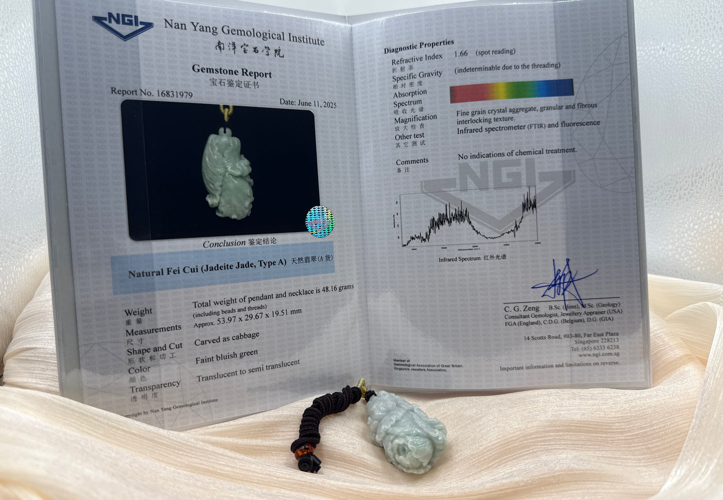 Jadeite Jade Cabbage Pendant - 翡翠玉白菜(A4)