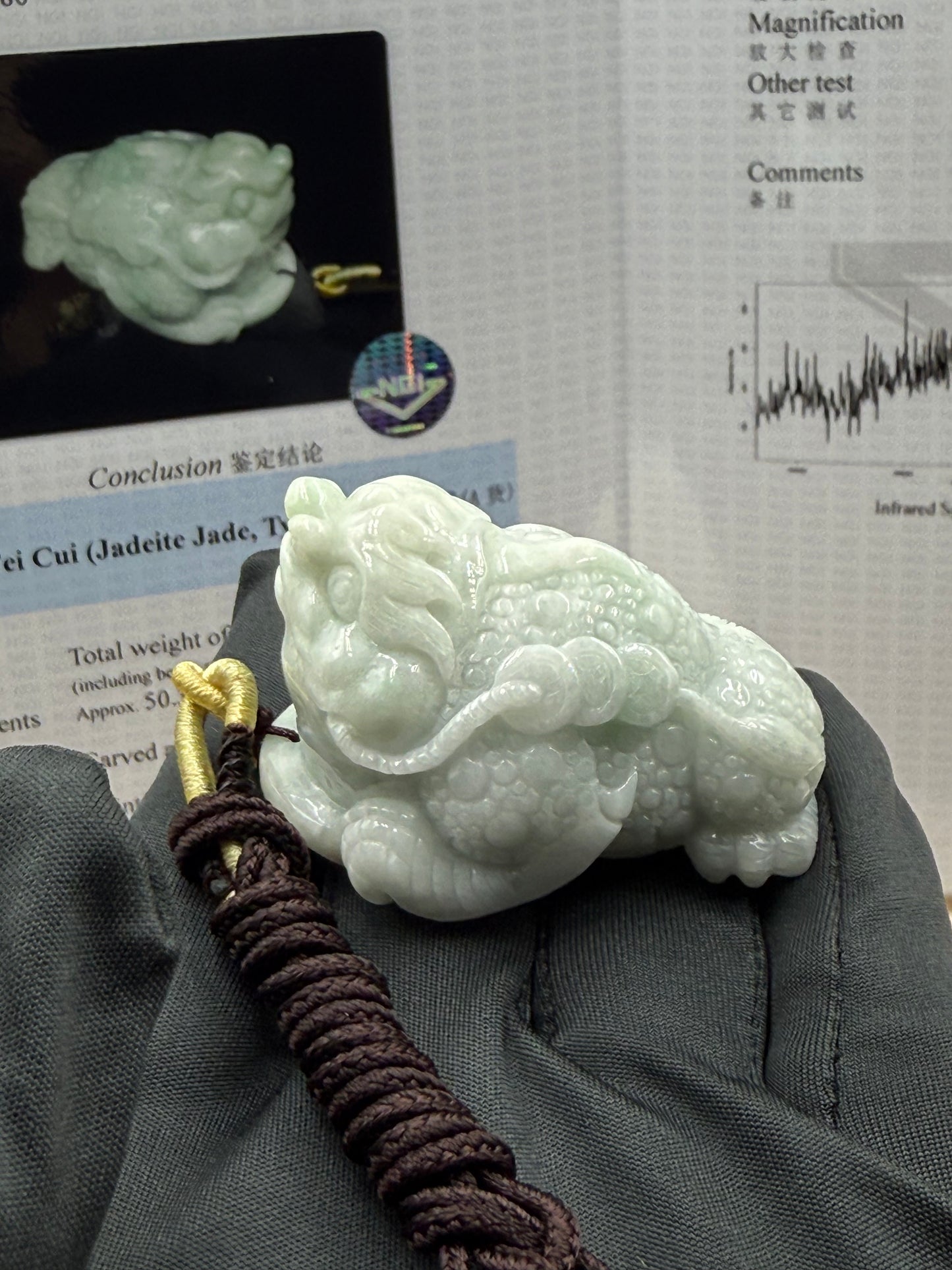 Jadeite Jade Wealth Toad Charm - 翡翠玉金蟾 (A10)