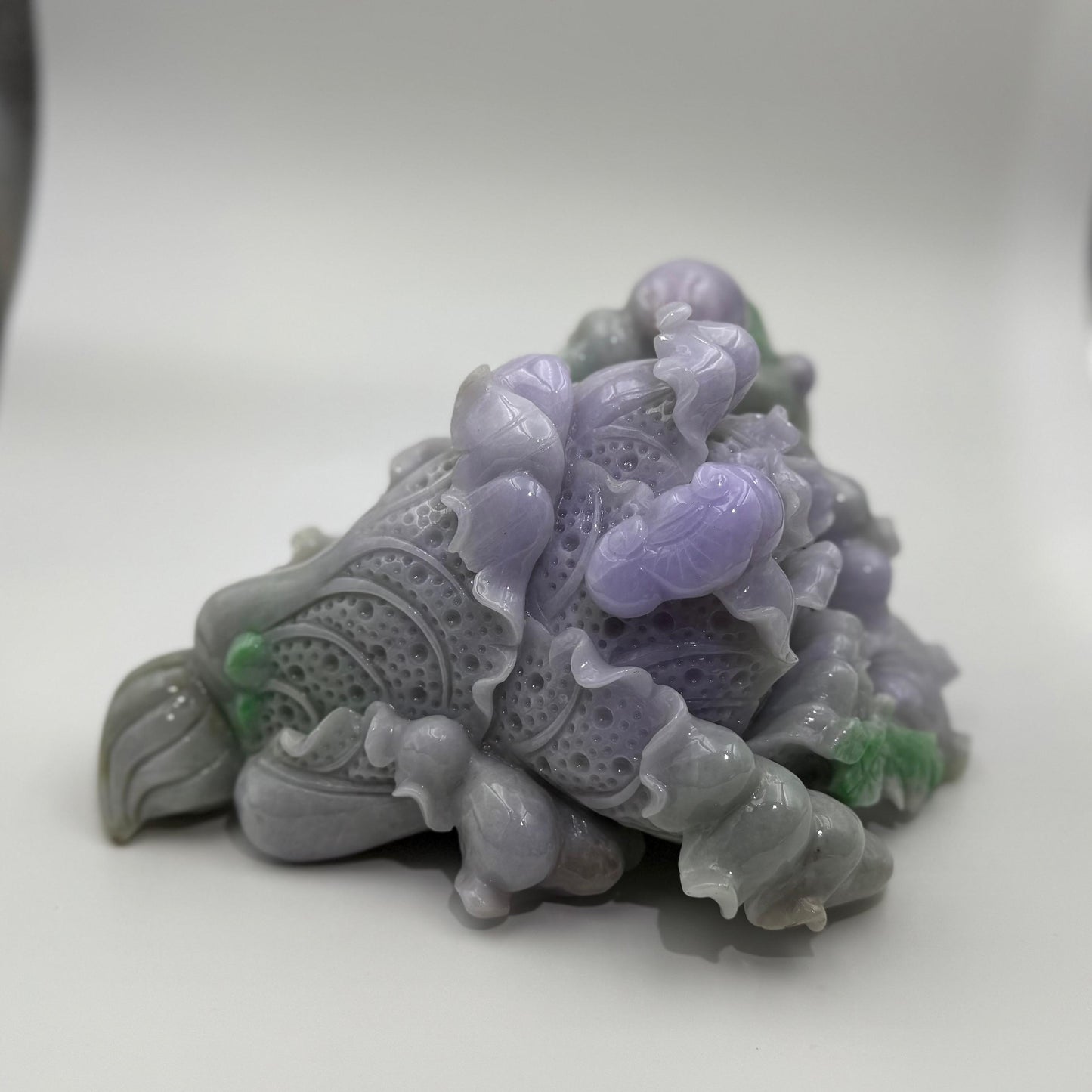 Jade natural purple/green Big Cabbage Display - 翡翠玉大白菜