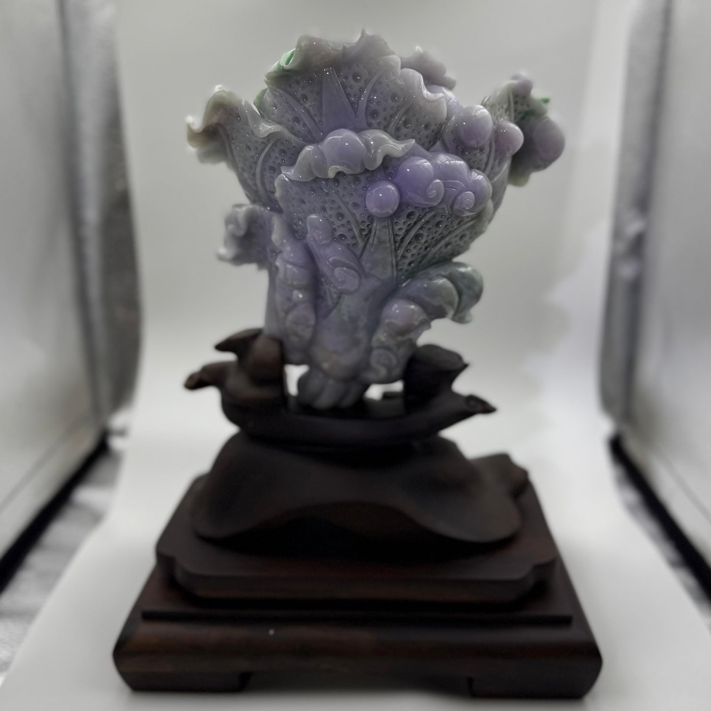 Jade natural purple/green Big Cabbage Display - 翡翠玉大白菜