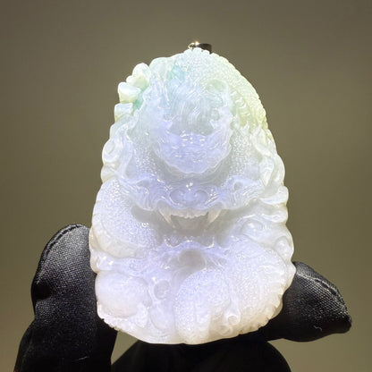 Jade Dragon Pendant Hand-Carved Chinese Jade 龙 Talisman for Power, Luck & Protection