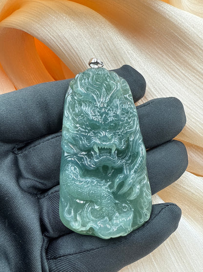 Jade Dragon Pendant - 翡翠玉龙牌 (JD01)