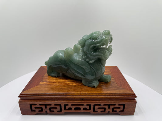 Jade Pi Xiu Display Type A Jadeite - 翡翠玉A货飞天貔貅 (PX04) (NGI Certified)