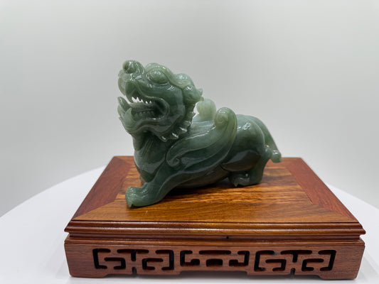Jade Pi Xiu Display Type A Jadeite - 翡翠玉A货飞天貔貅 (PX04) (NGI Certified)