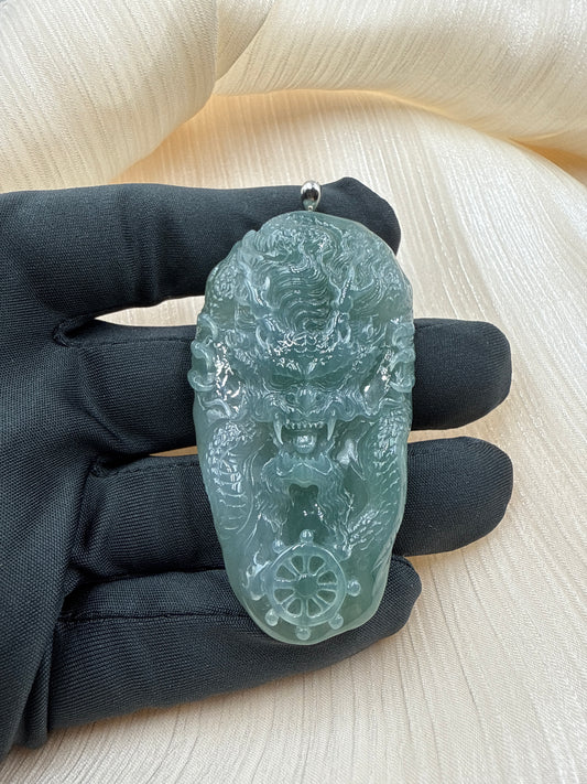 Jade Dragon Pendant - 翡翠玉龙牌 (JD02)