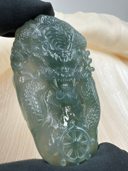 Jade Dragon Pendant - 翡翠玉龙牌 (JD02)