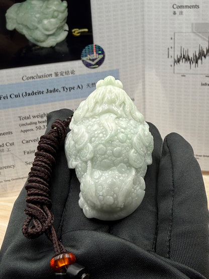 Jadeite Jade Wealth Toad Charm - 翡翠玉金蟾 (A10)