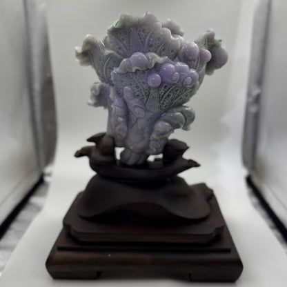 Jade natural purple/green Big Cabbage Display - 翡翠玉大白菜