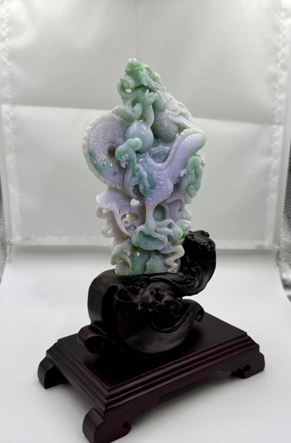 Jade Divine Dragon - 天然翡翠玉神龙呈祥 (JD01)