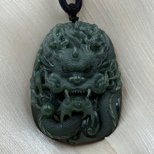 Jade Dragon Pendant - 翡翠玉龙牌 (JD03)